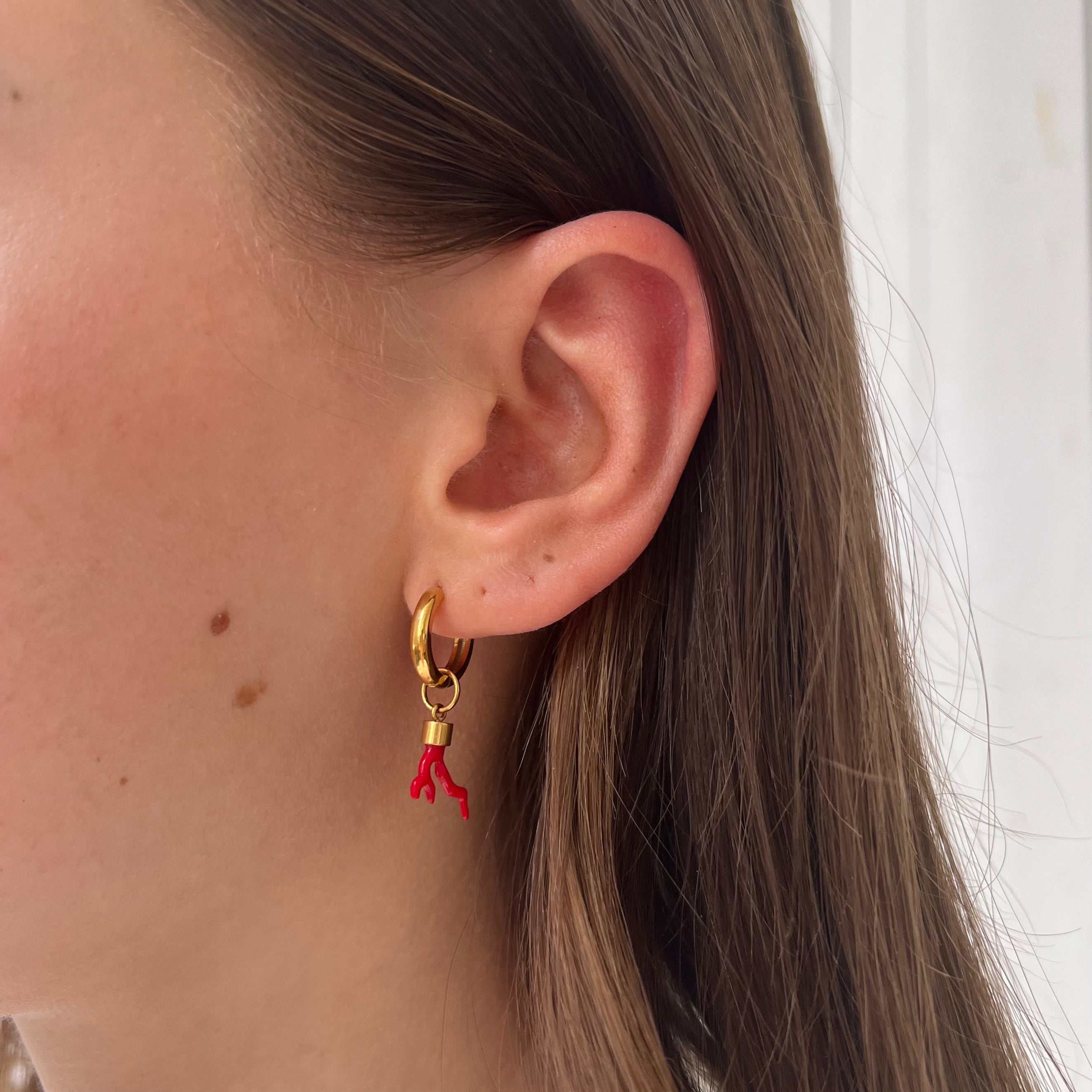 Earring Red Coral Earring Red Coral