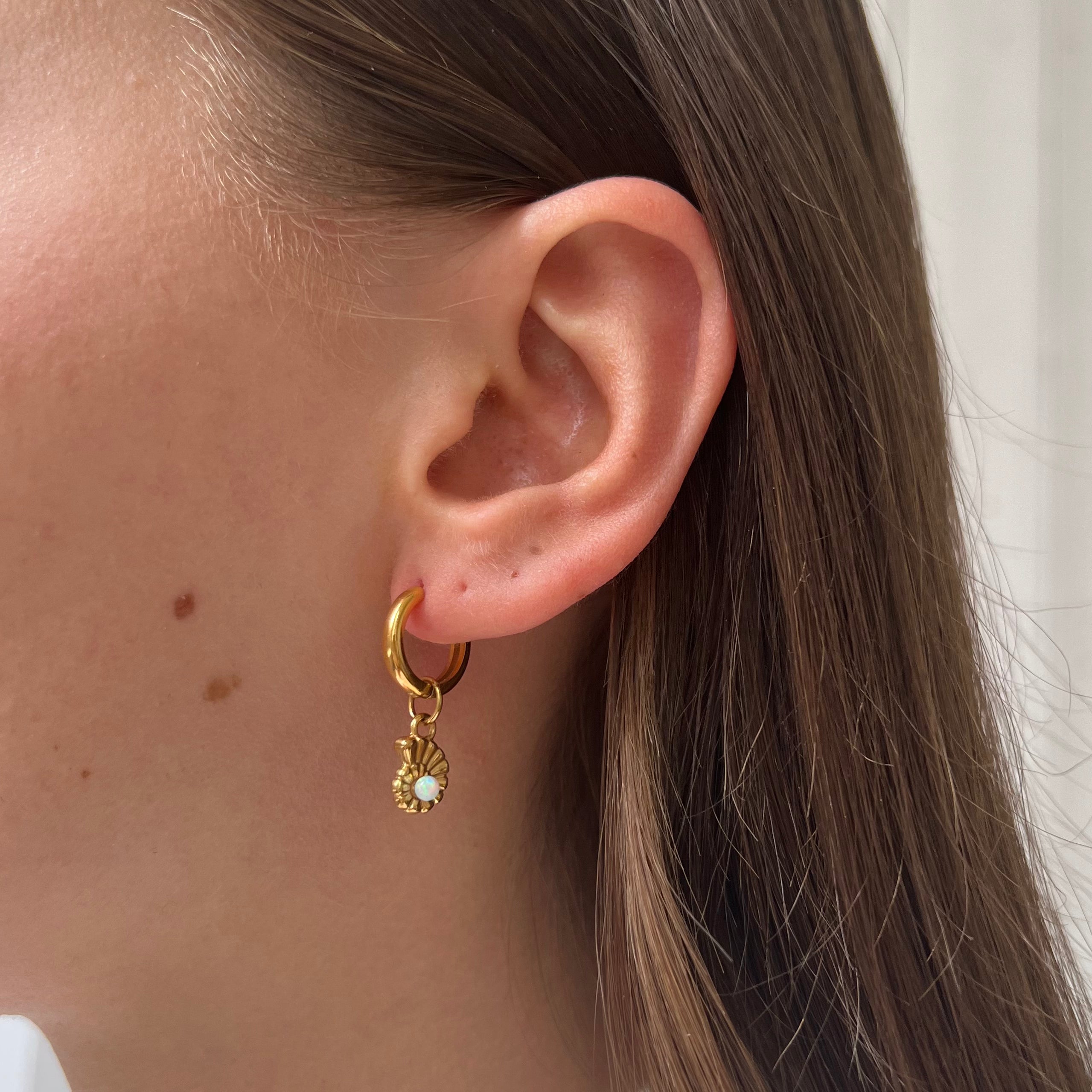 Earring Opal Moon Shell Earring Opal Moon Shell