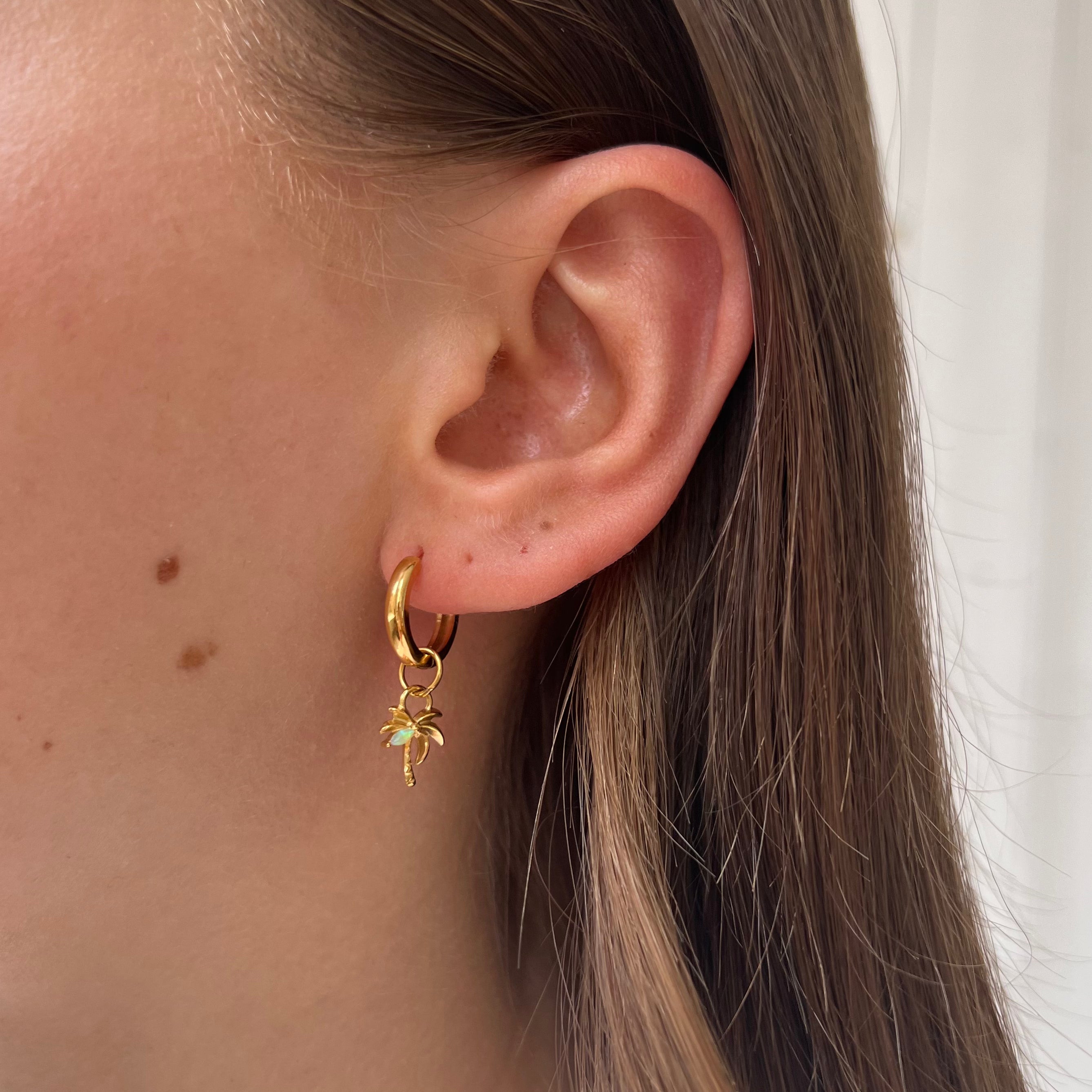 Earring Light Green Palm Earring Light Green Palm