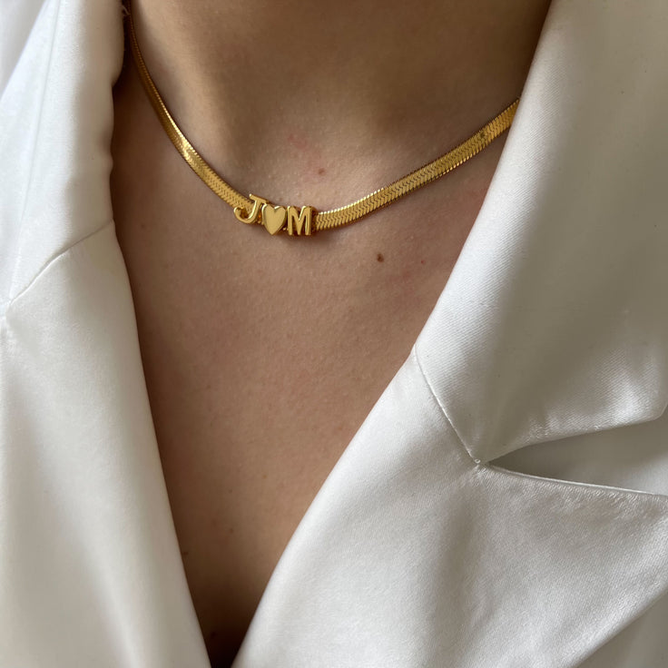 Platte Ketting Liefdes Initialen
