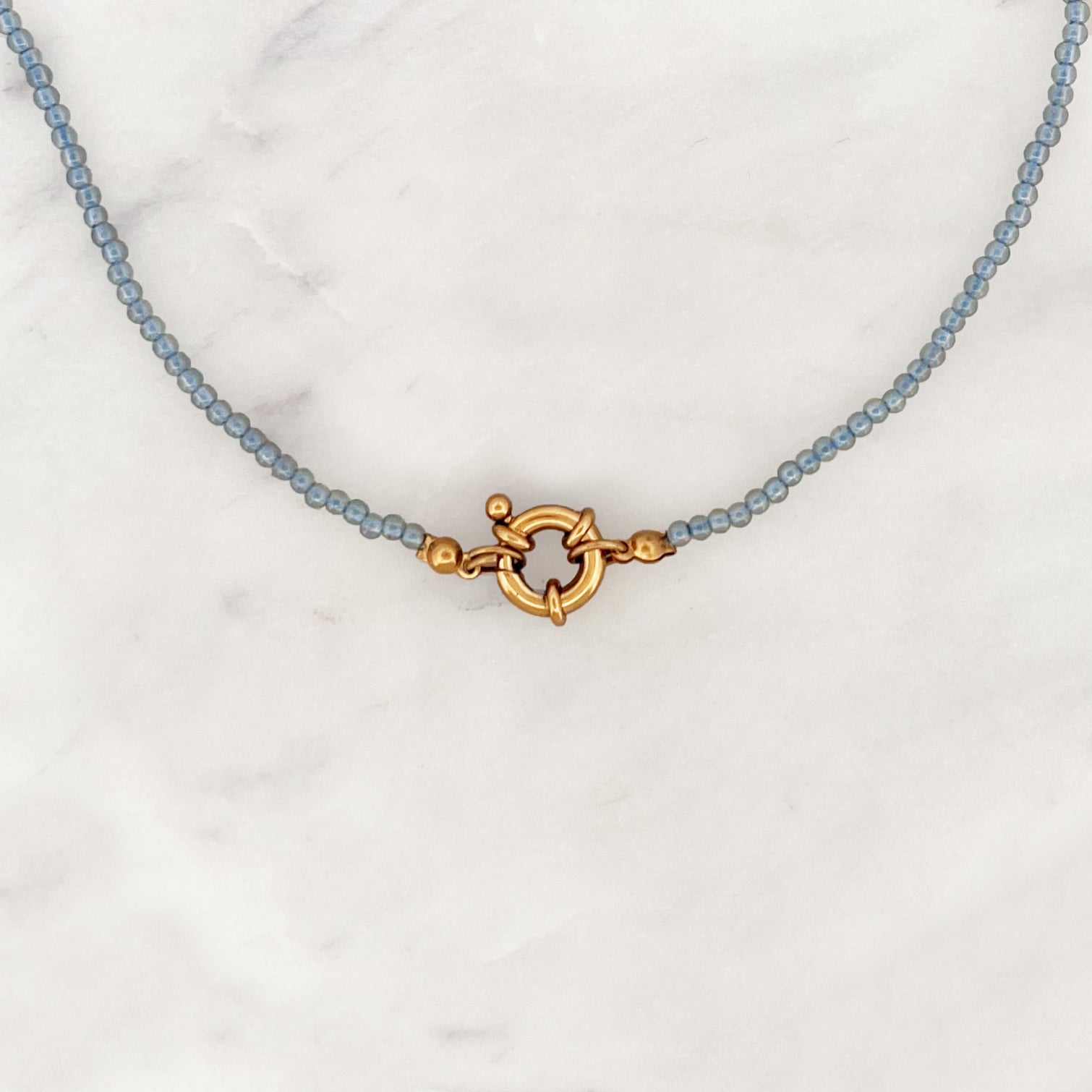 Choker Steel Blue Beads Choker Steel Blue Beads