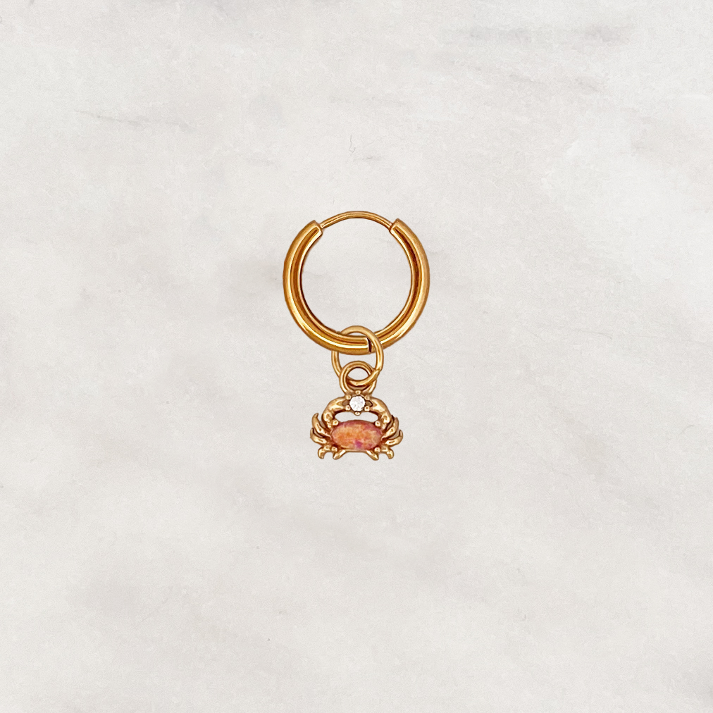 Earring Coral Crabby Earring Coral Crabby