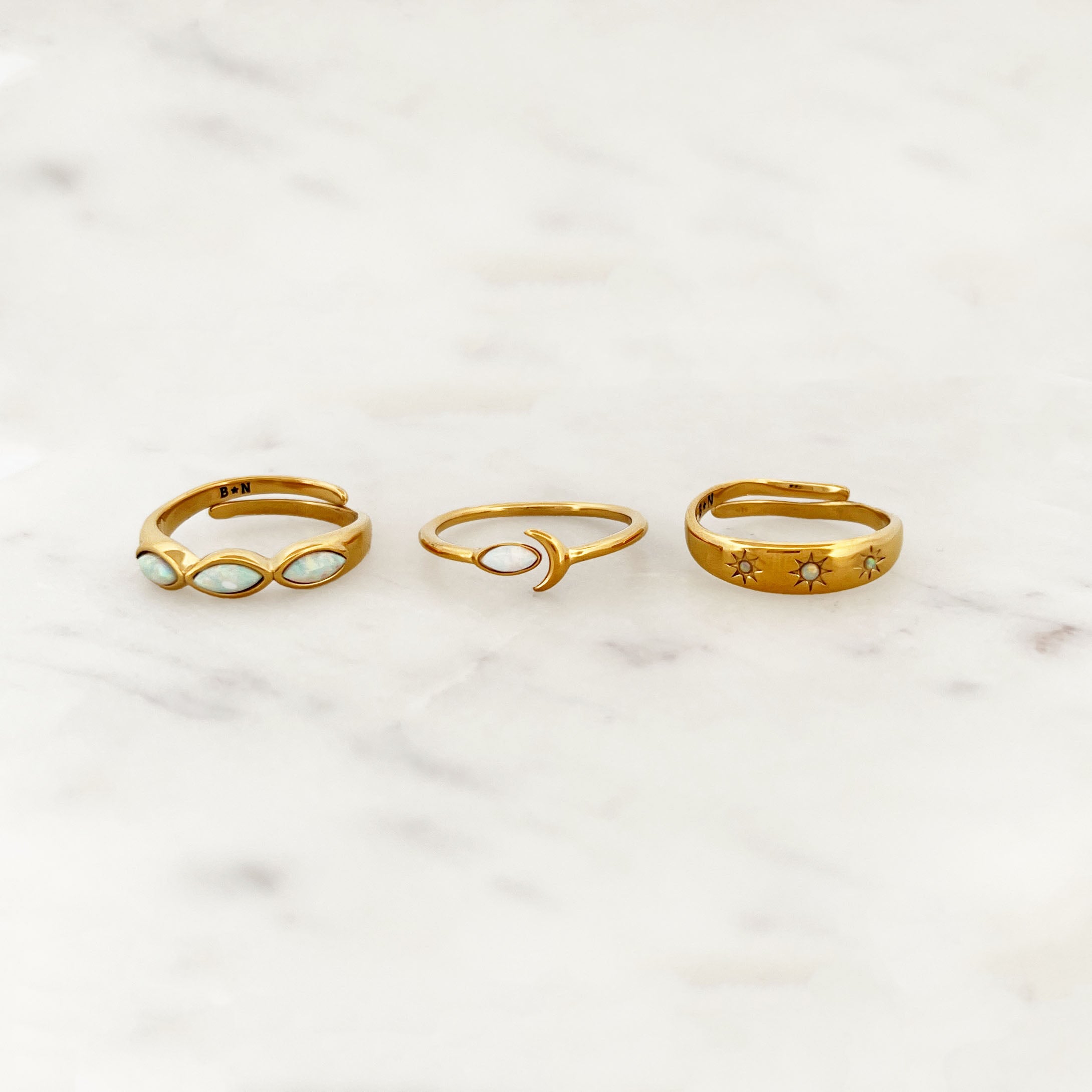 Set opaal ringen Set opaal ringen