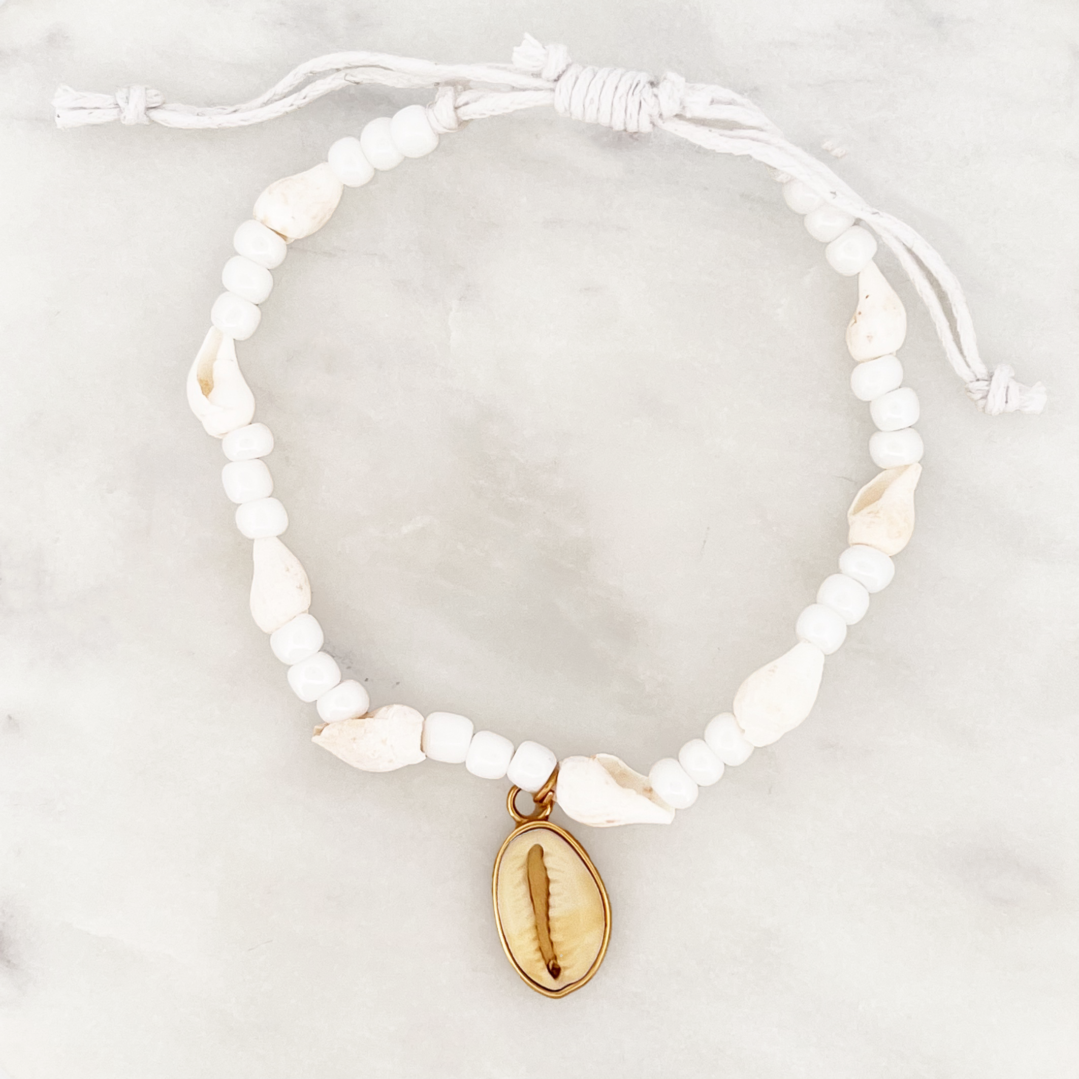 White Shell Bracelet Cowrie White Shell Bracelet Cowrie