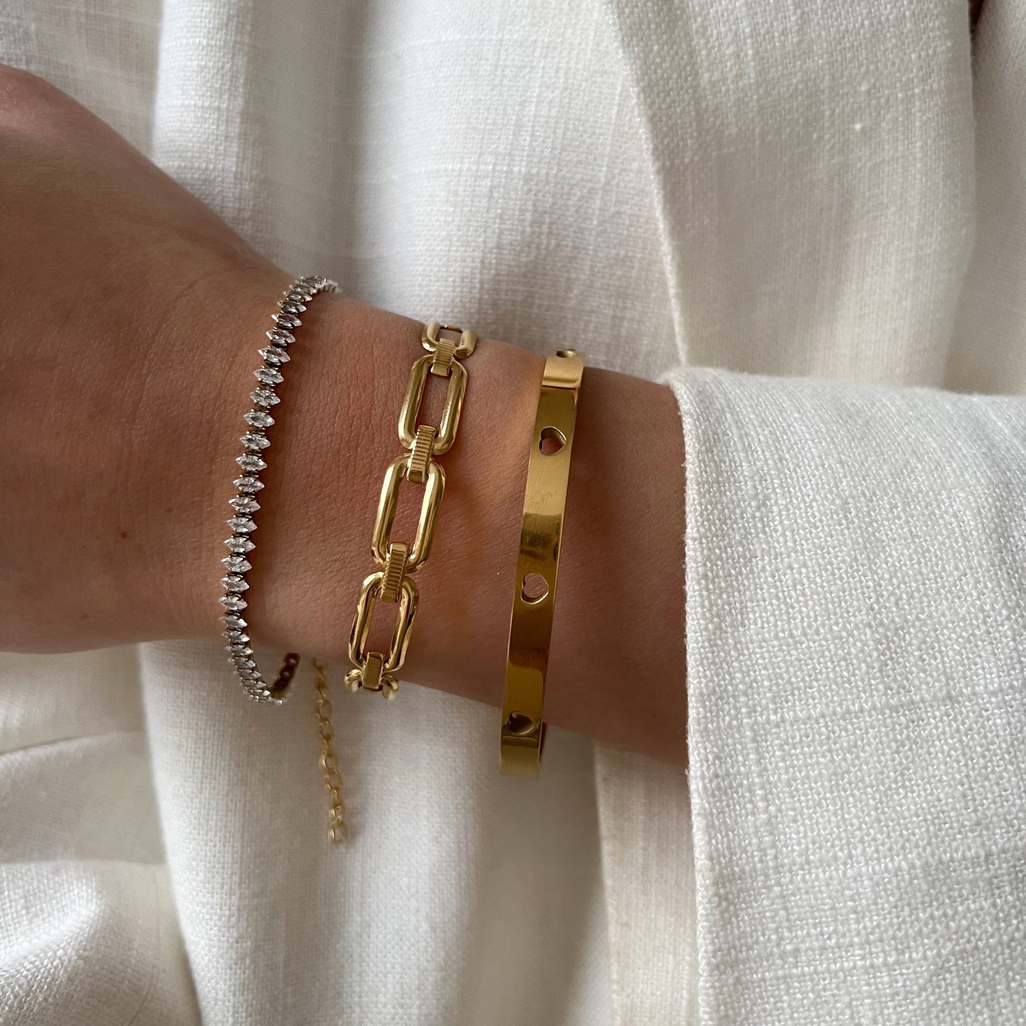 Bracelet Clear Rhinestones - ByNouck Jewelry Bracelet Clear Rhinestones - ByNouck Jewelry