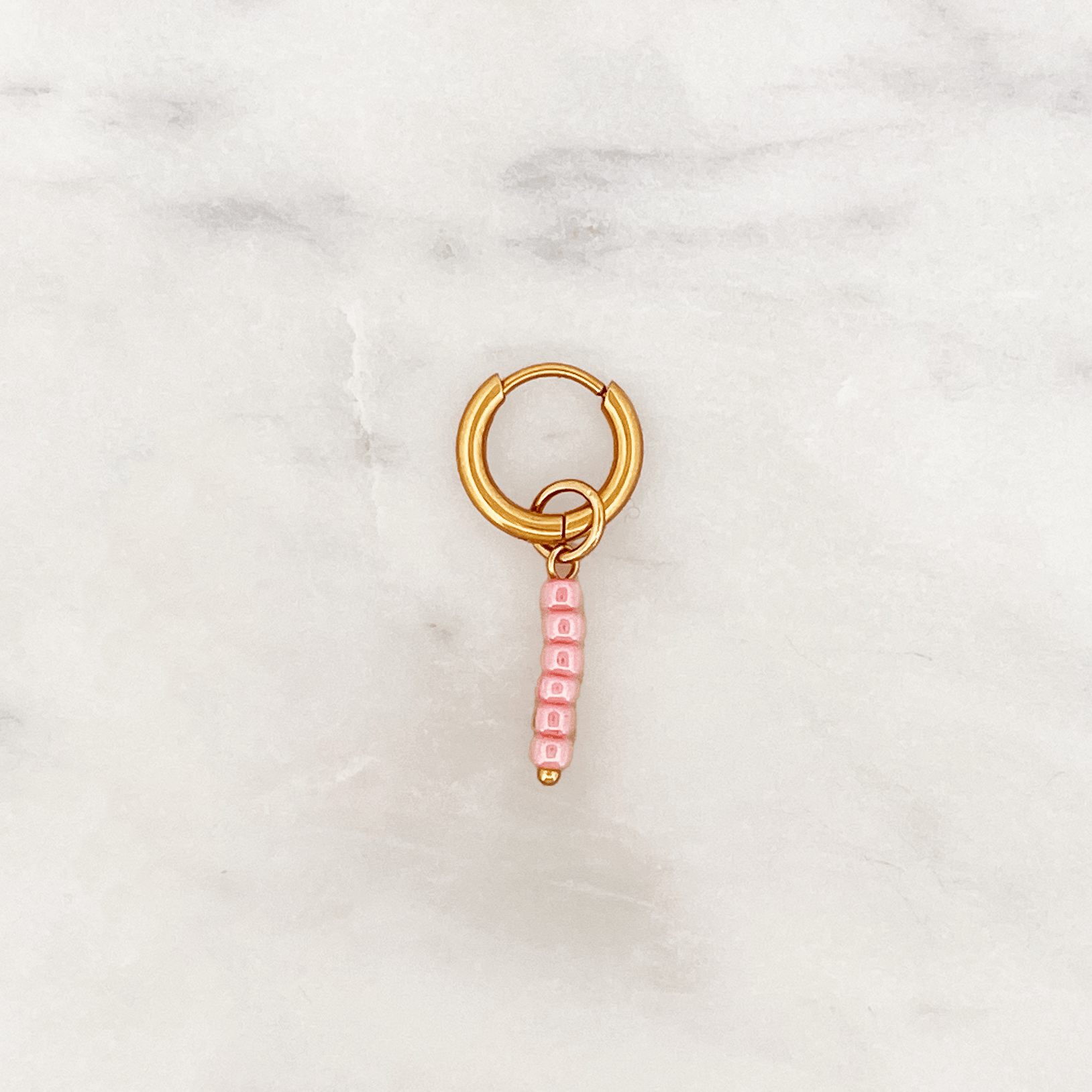 Classic Huggie Apricot Crush Beads - ByNouck Jewelry Classic Huggie Apricot Crush Beads - ByNouck Jewelry