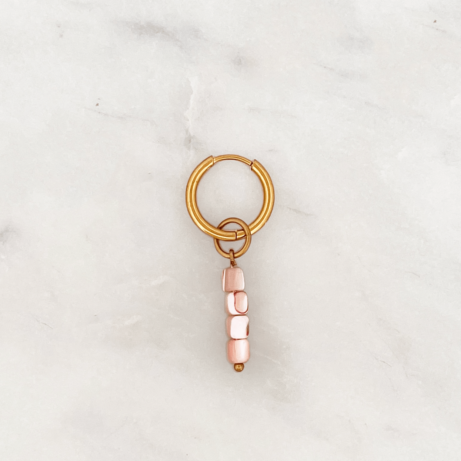 Fine Huggie Pink Shell Beads - ByNouck Jewelry Fine Huggie Pink Shell Beads - ByNouck Jewelry