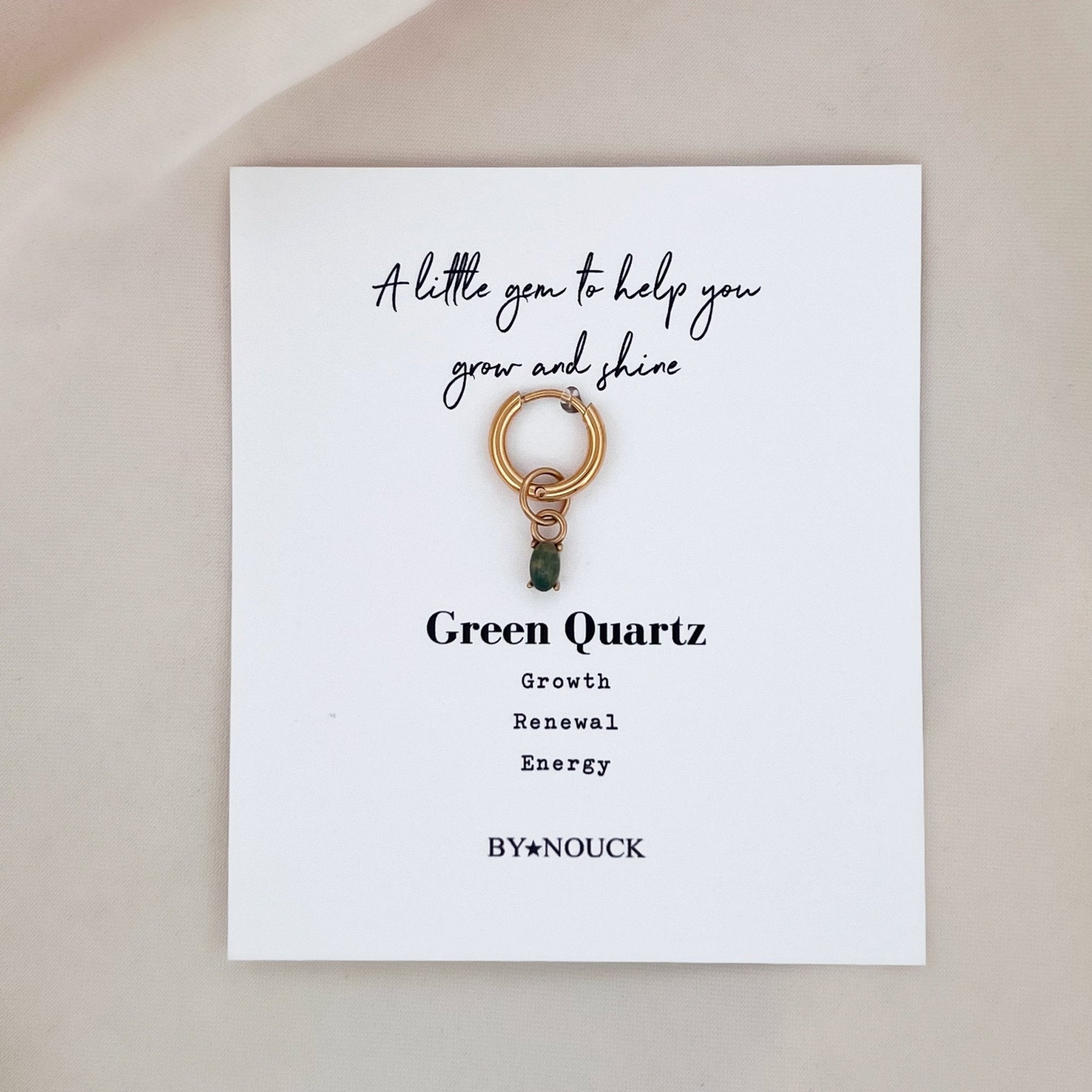 Hoop Green Quartz Oval - ByNouck Jewelry Hoop Green Quartz Oval - ByNouck Jewelry