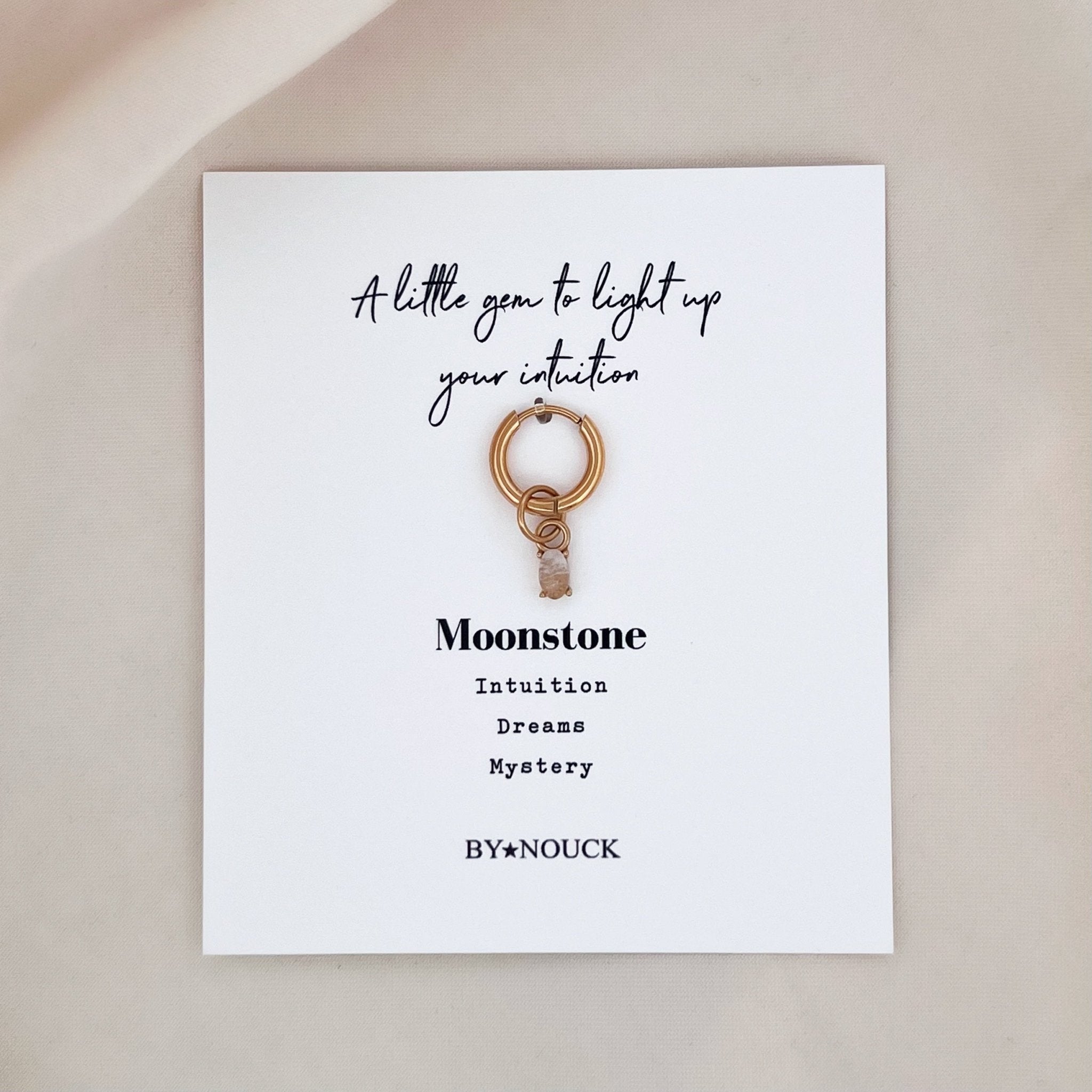 Hoop Moonstone Oval - ByNouck Jewelry Hoop Moonstone Oval - ByNouck Jewelry