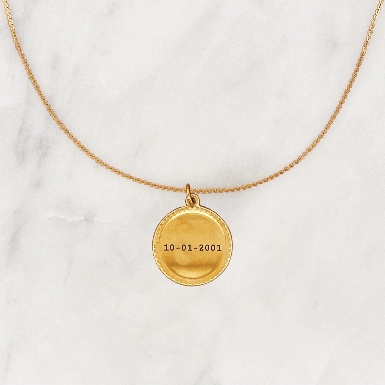 Necklace Engrave Classic Coin - ByNouck Jewelry Necklace Engrave Classic Coin - ByNouck Jewelry
