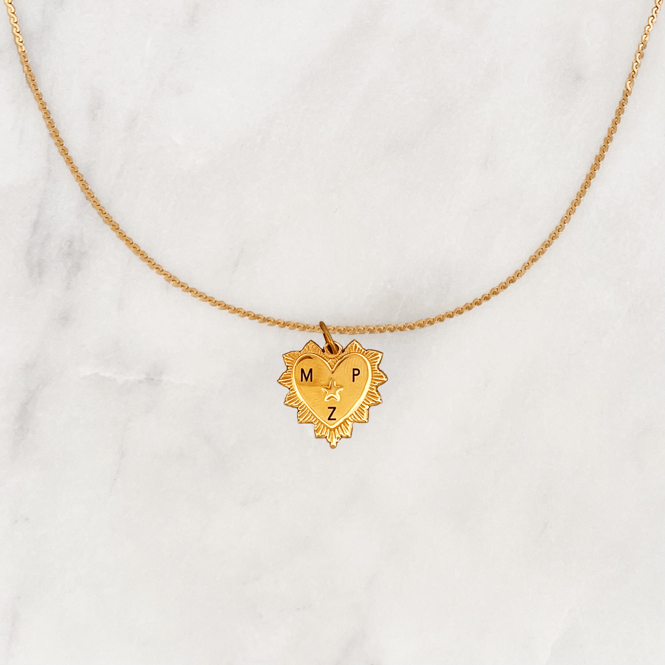 Necklace Engrave Vintage Heart - ByNouck Jewelry Necklace Engrave Vintage Heart - ByNouck Jewelry