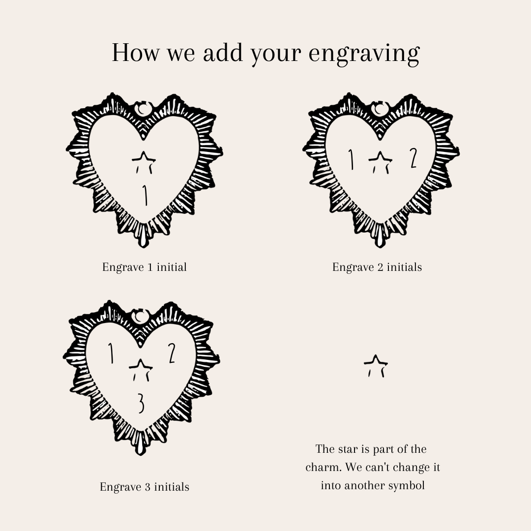 Necklace Engrave Vintage Heart - ByNouck Jewelry Necklace Engrave Vintage Heart - ByNouck Jewelry