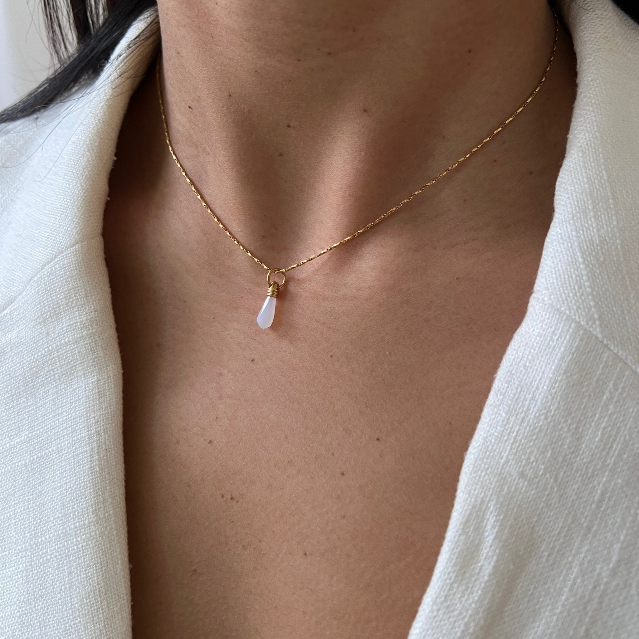 Necklace Manifest Stone Light Fluorite - ByNouck Jewelry Necklace Manifest Stone Light Fluorite - ByNouck Jewelry