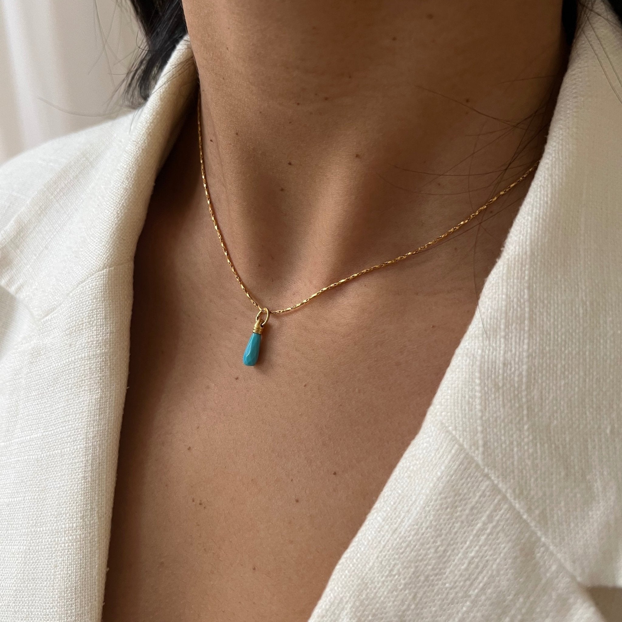 Necklace Manifest Stone Turquoise - ByNouck Jewelry Necklace Manifest Stone Turquoise - ByNouck Jewelry