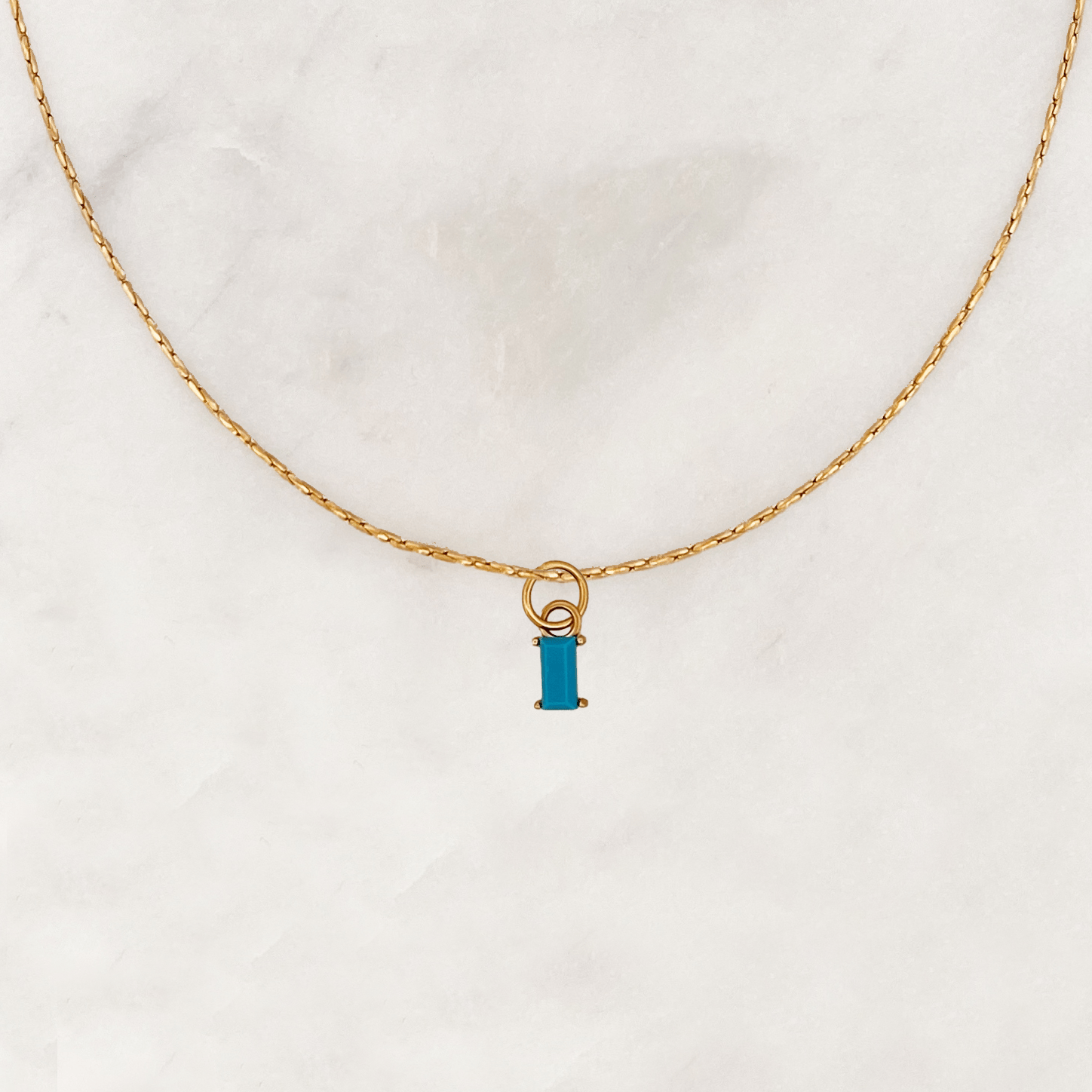 Necklace Turquoise Stone Baguette - ByNouck Jewelry Necklace Turquoise Stone Baguette - ByNouck Jewelry