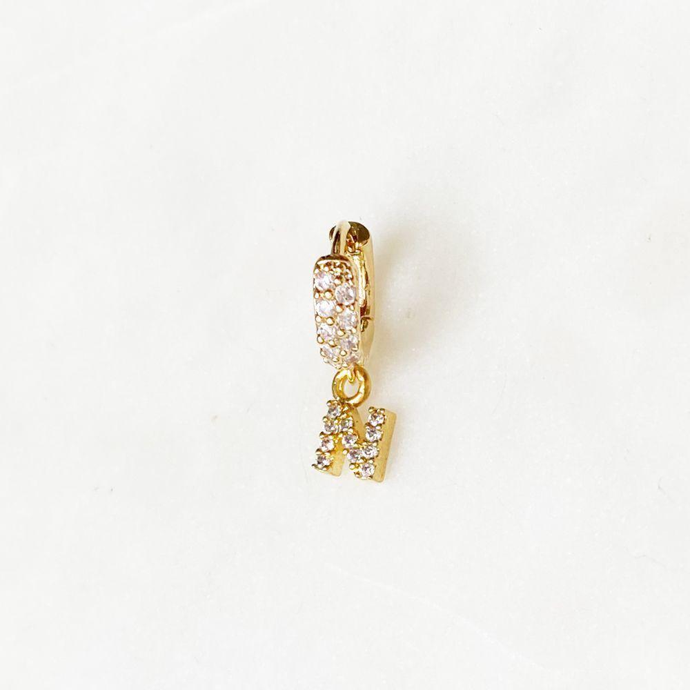Diamond Initial Hoop - ByNouck Jewelry Diamond Initial Hoop - ByNouck Jewelry
