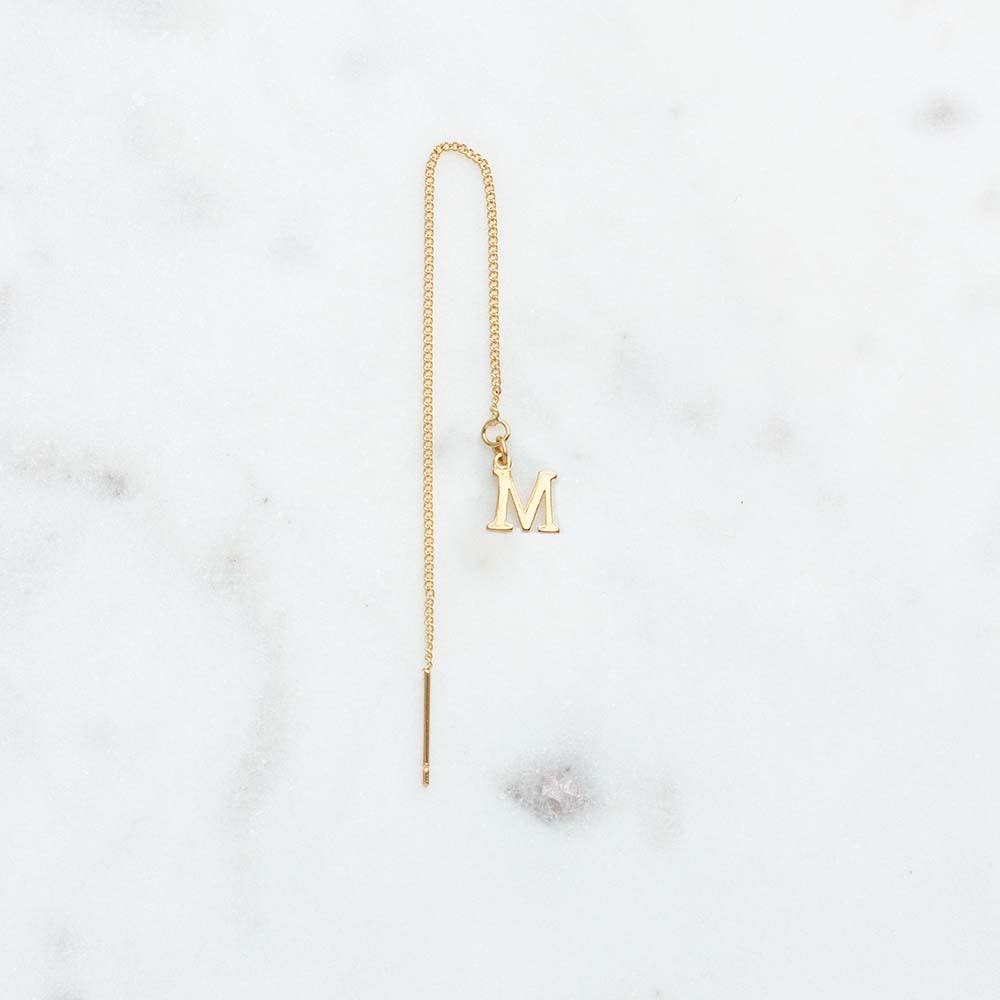 Threader Tiny Initial - ByNouck Jewelry Threader Tiny Initial - ByNouck Jewelry