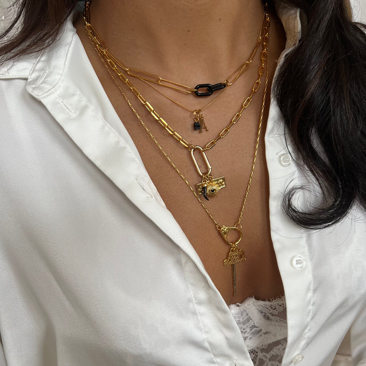 Necklace Initial Onyx