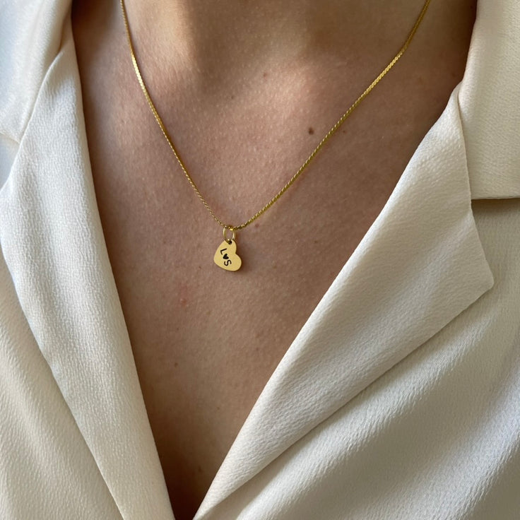 Gegraveerde Hart Ketting