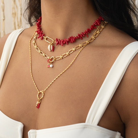 Basis Rode Koraal Choker