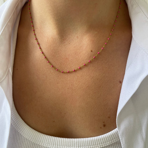 Base Pink Dots Necklace