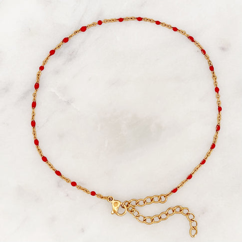 Anklet Fiery Red Dots