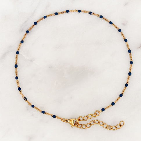 Anklet Blue Bonnet Dots
