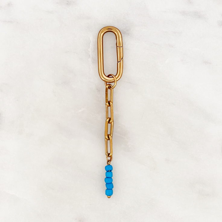 Bikini Charm Blue Beads Classic Clasp