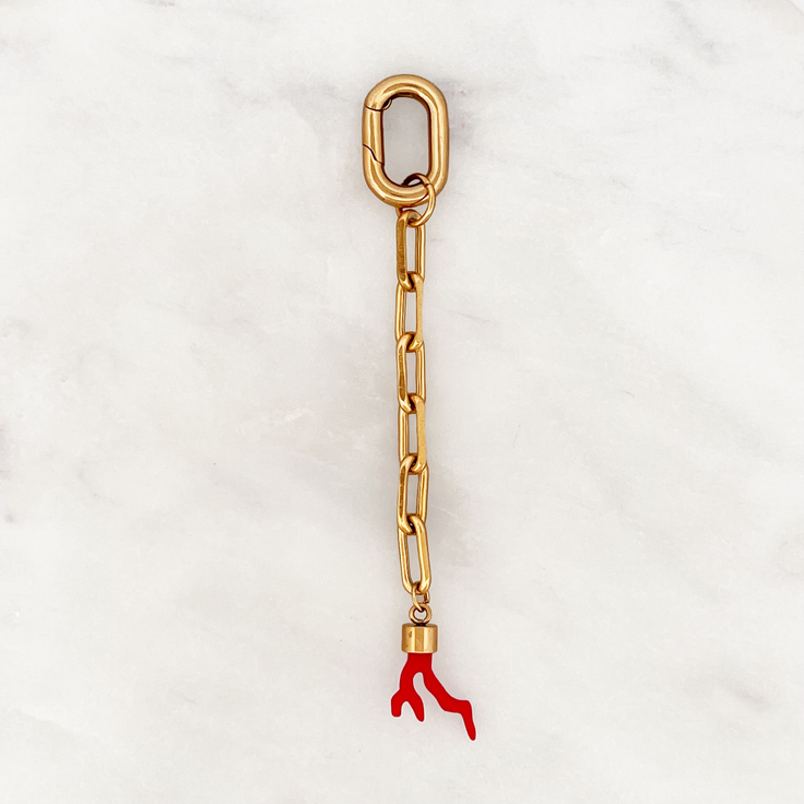 Bikini Charm Red Coral Buxon Clasp