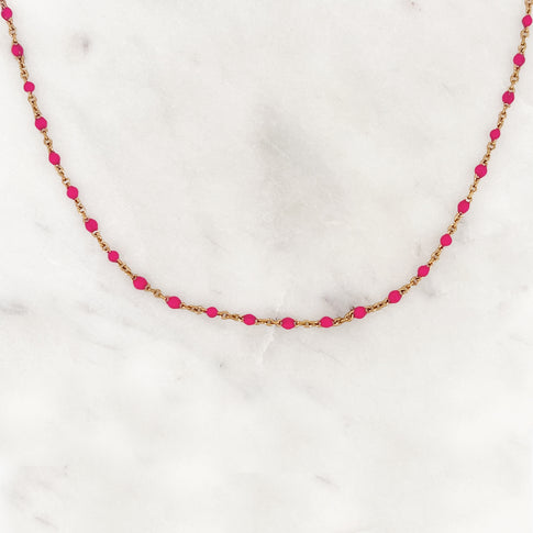 Basis Hot Pink Dots Ketting