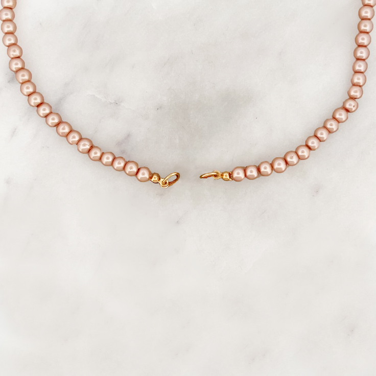 Basis perzik parels choker