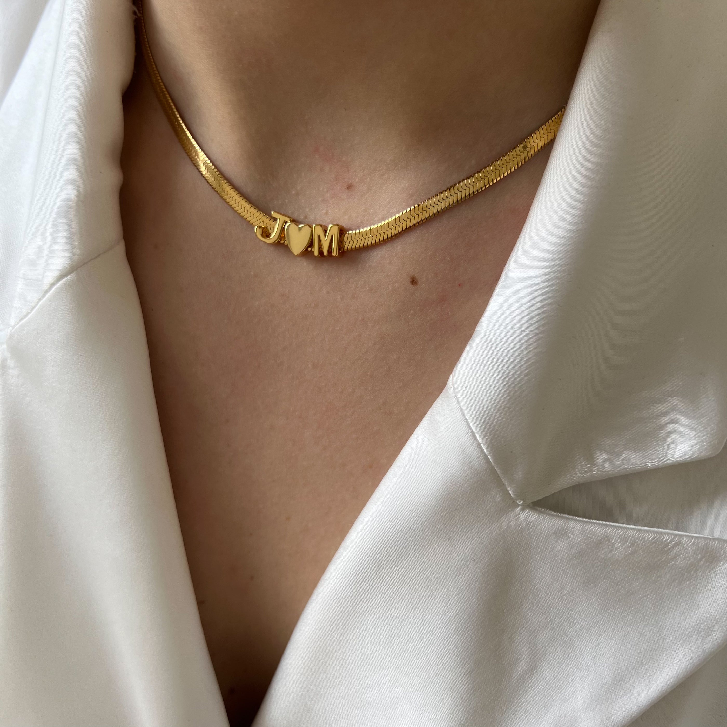 Platte Ketting Liefdes Initialen