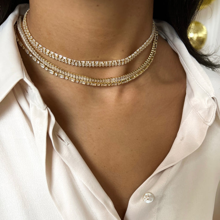 Oval Rhinestone Choker