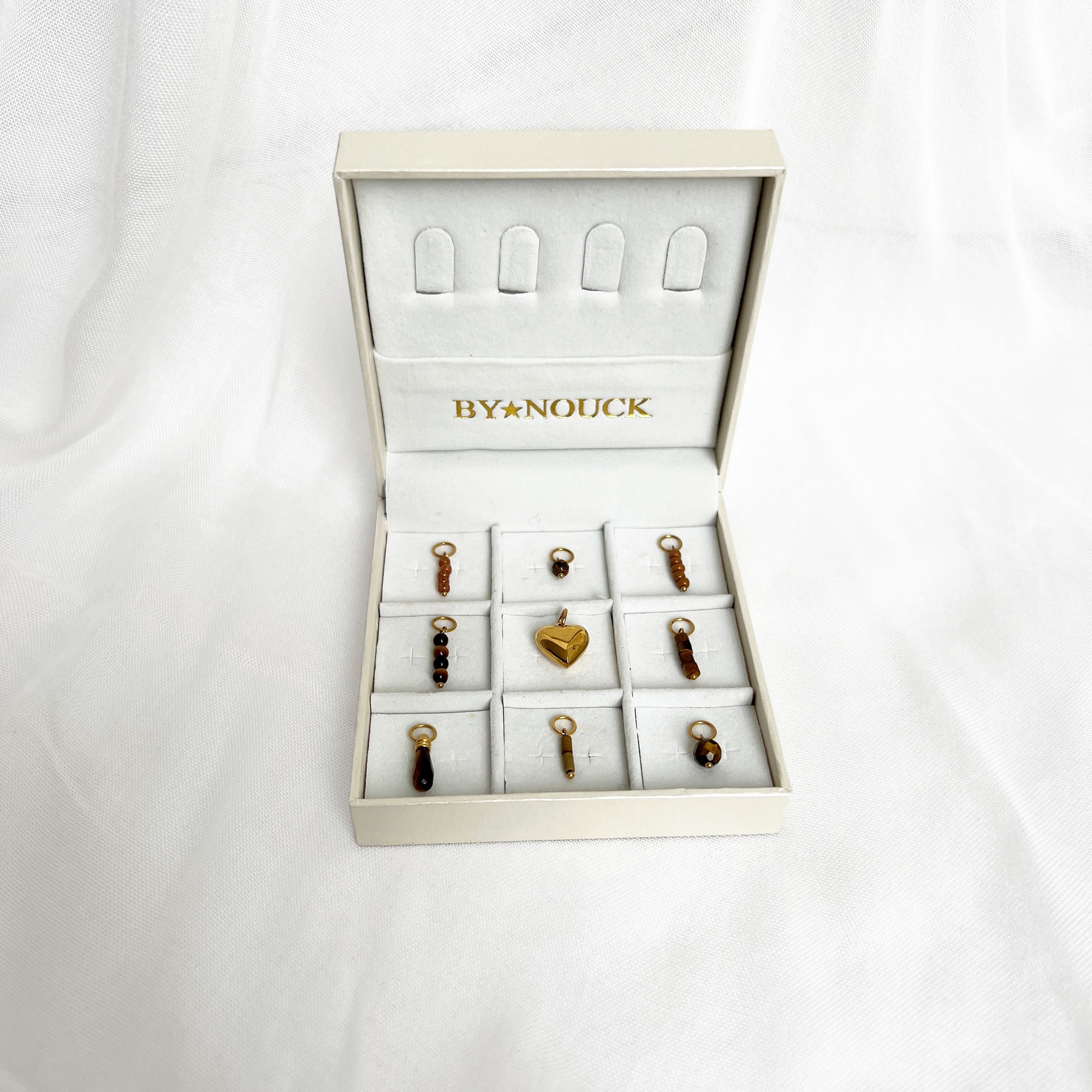 Charm box tiger's eye