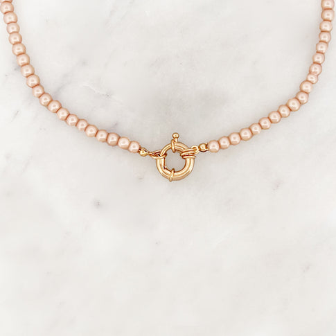 Choker Peach Pearls