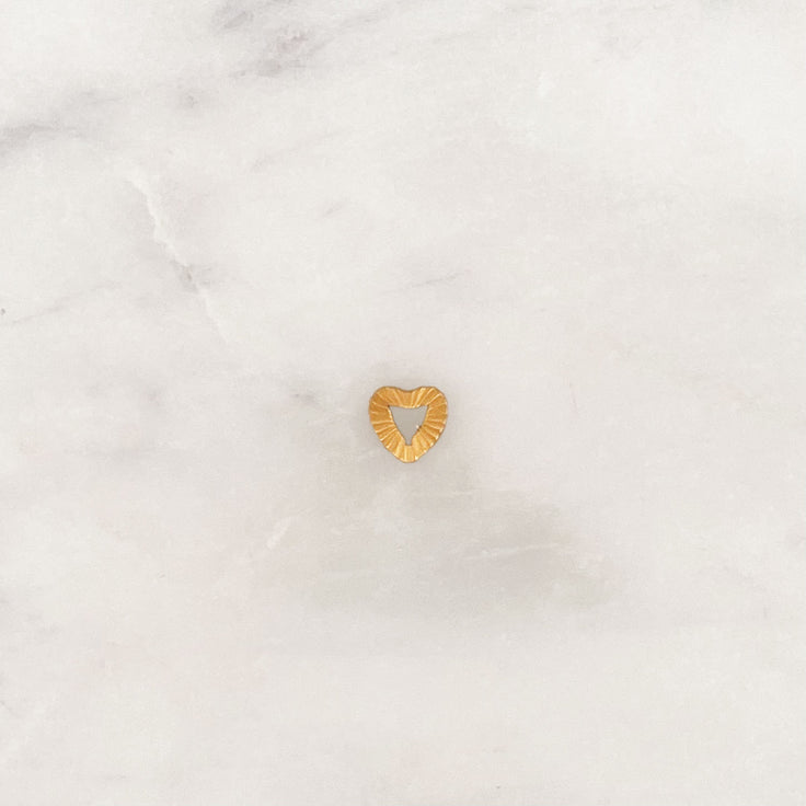 Earstud Textured Heart