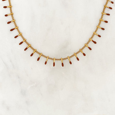 Brown Tassels Necklace