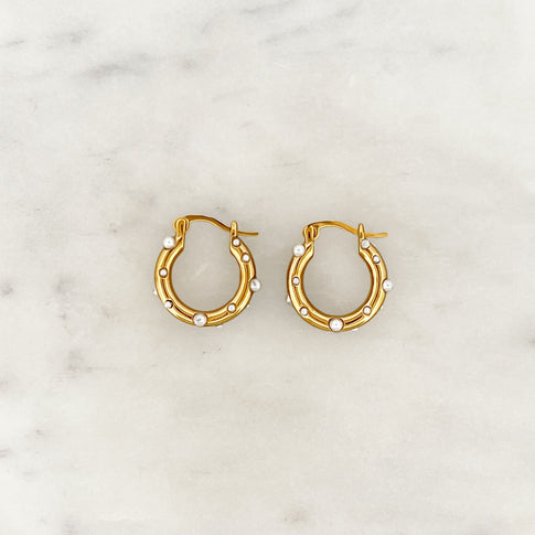 Glamour Pearl Hoop Set