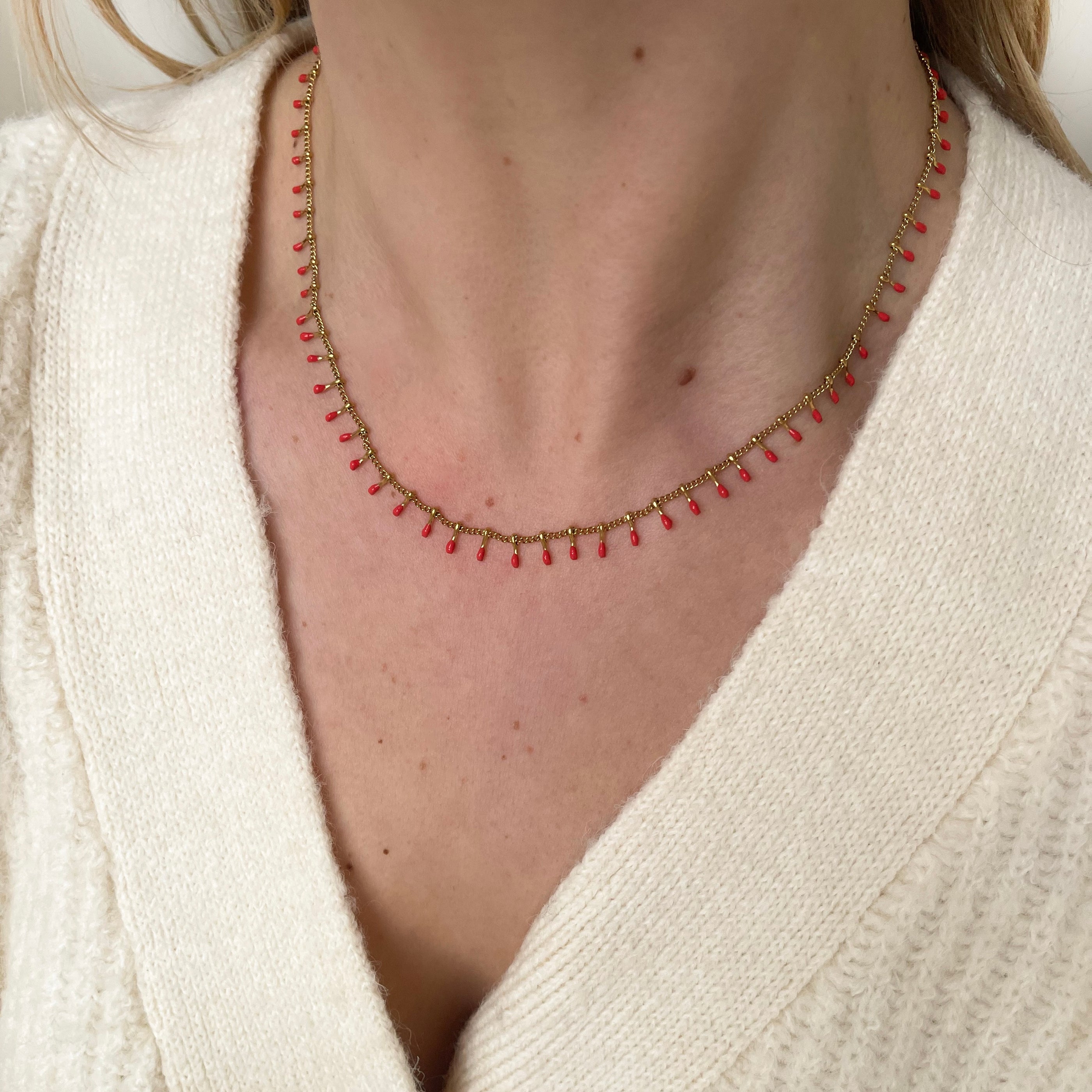 Red Tassels Necklace