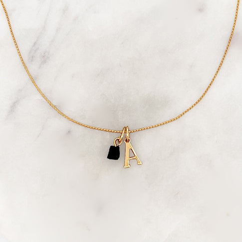 Necklace Initial Onyx