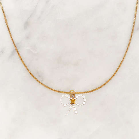 Necklace Pearl Bow Star