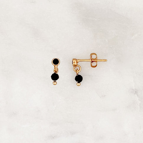 Sample Onyx Earpin Black Bead Set