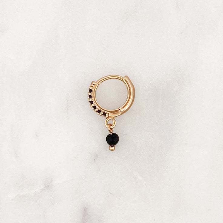 Onyx Hoop Black Bead