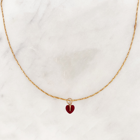 Touw ketting klein rood liefde
