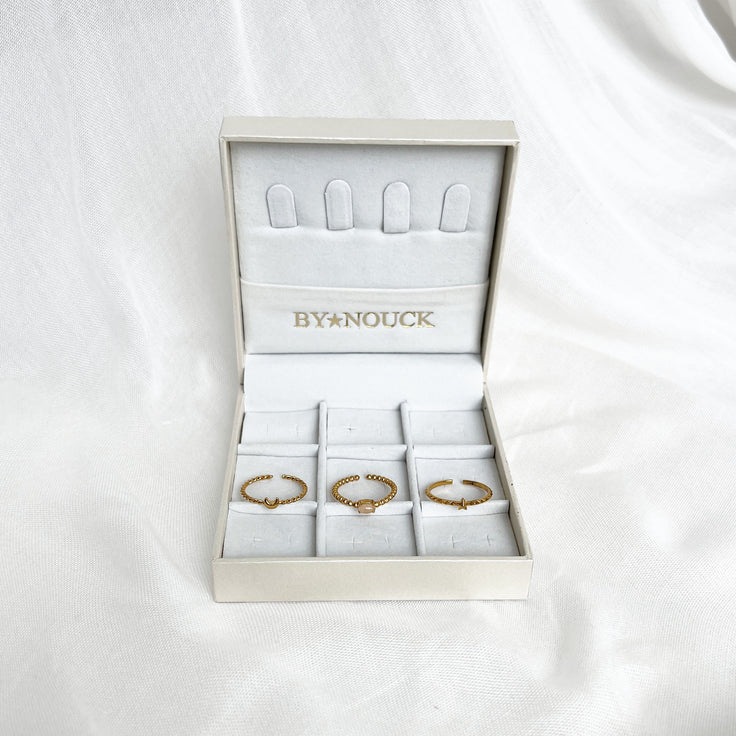 Set Moon Star Rings