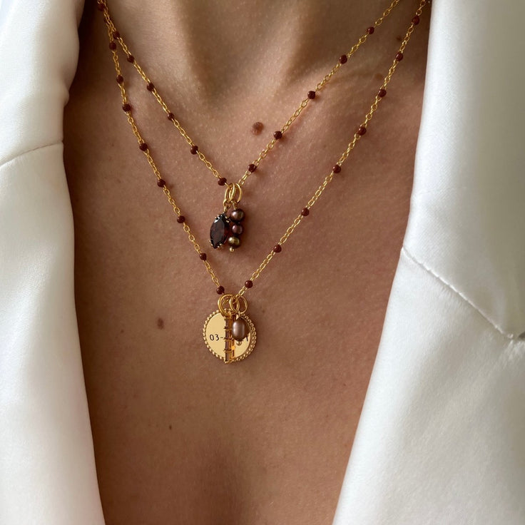 Base Brown Dots Necklace - ByNouck Jewelry