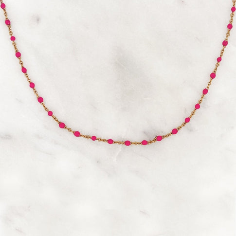 Base Hot Pink Dots Necklace - ByNouck Jewelry