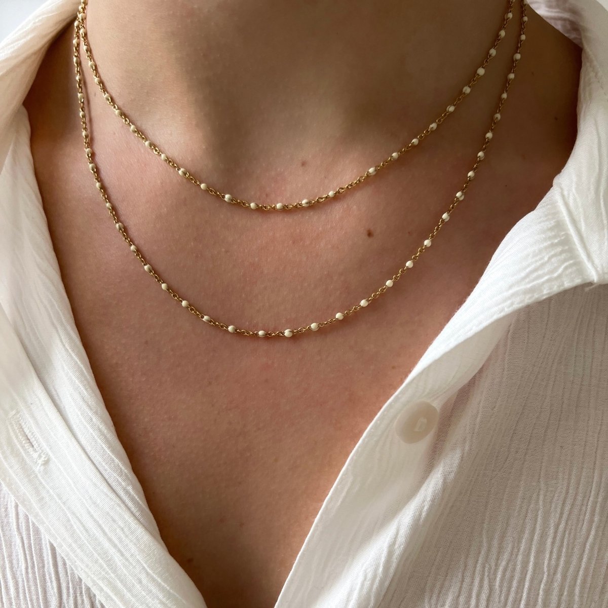Base Ivory Dots Necklace - ByNouck Jewelry