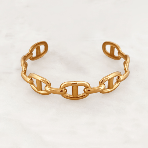 Big Oval Chain Bangle - ByNouck Jewelry