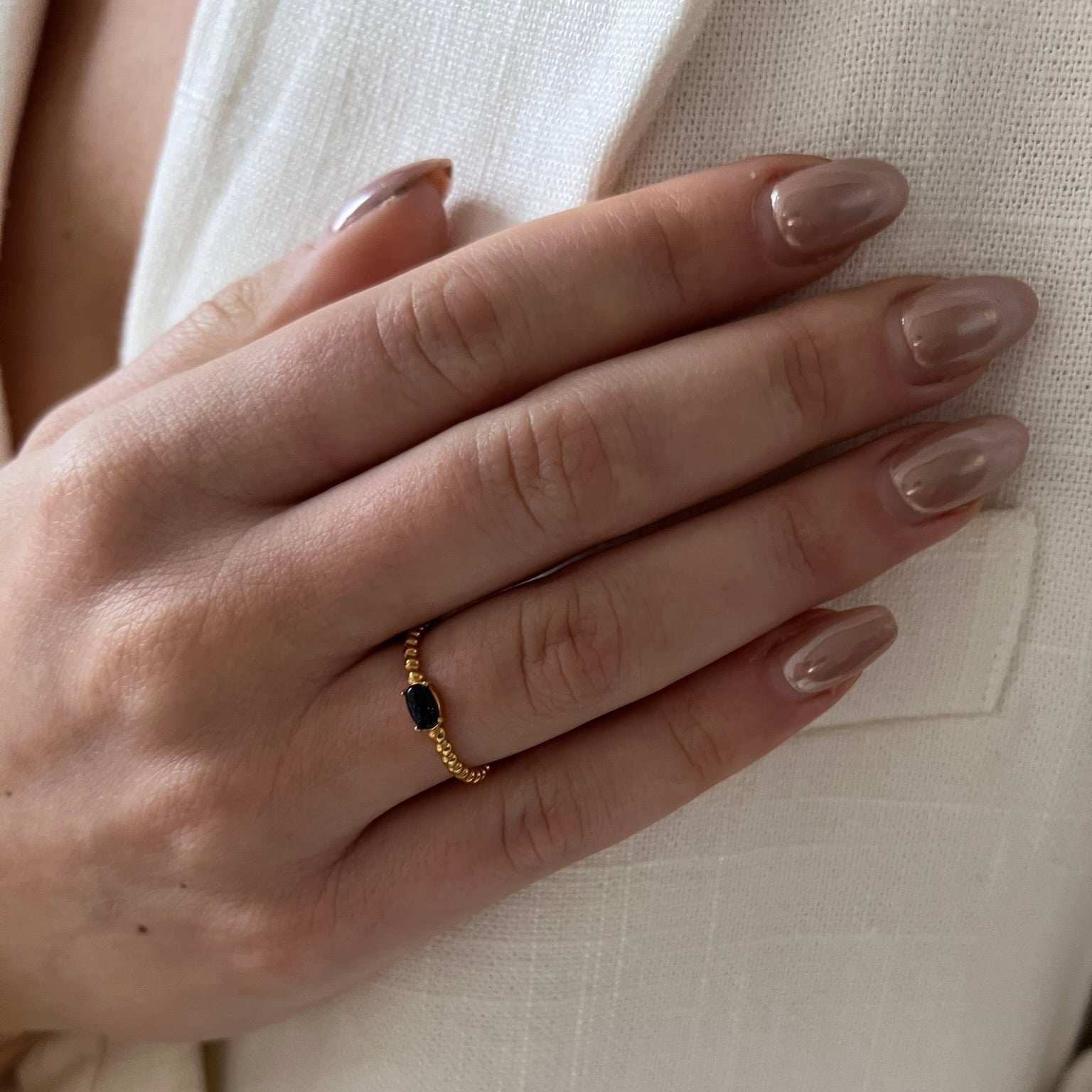 Blue Sandstone Ring - ByNouck Jewelry